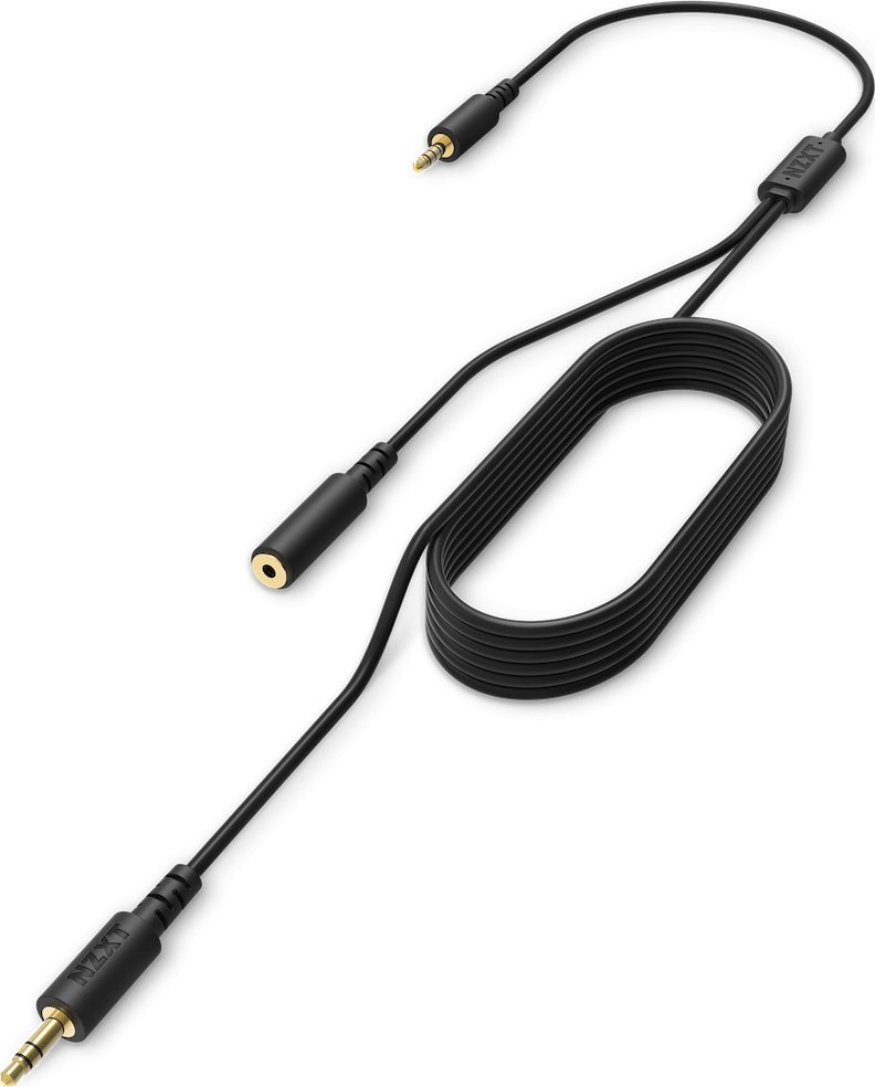 Nzxt NZXT ST-ACCC1-WW, 2 x 3.5mm, Male/Female, 3.5mm TRRS, Male, 2 m, Black