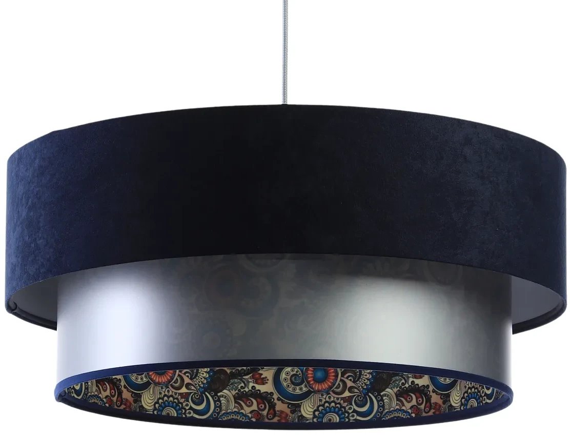 Lampa wisząca DOUBLE MIX 40 granatowa/srebrna BPS KONCEPT