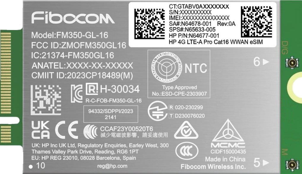 HP 4G LTE-A Pro Cat16 WWAN