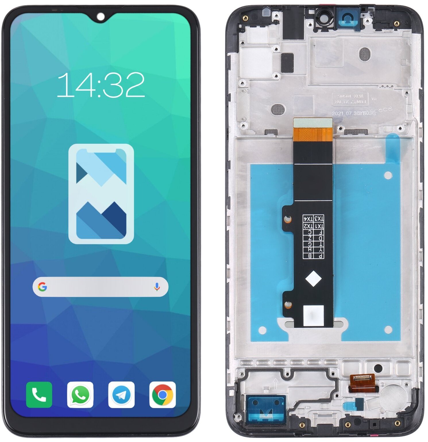 Wyświetlacz LCD Ekran do Motorola E20 RAMKA