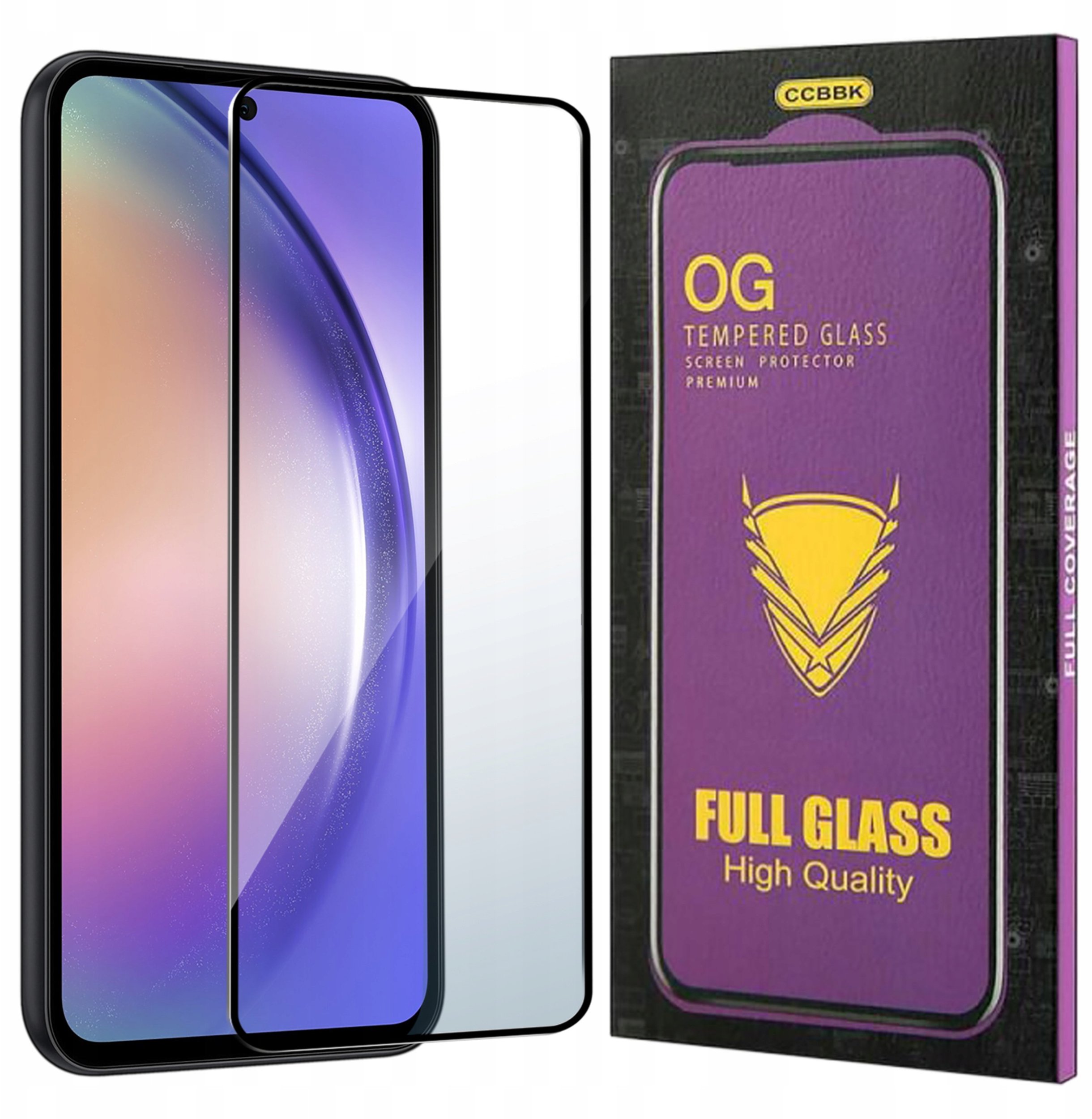 Szkło HARTOWANE 5D do Samsung Galaxy A54 OG PREMIUM CAŁY EKRAN PEŁNE