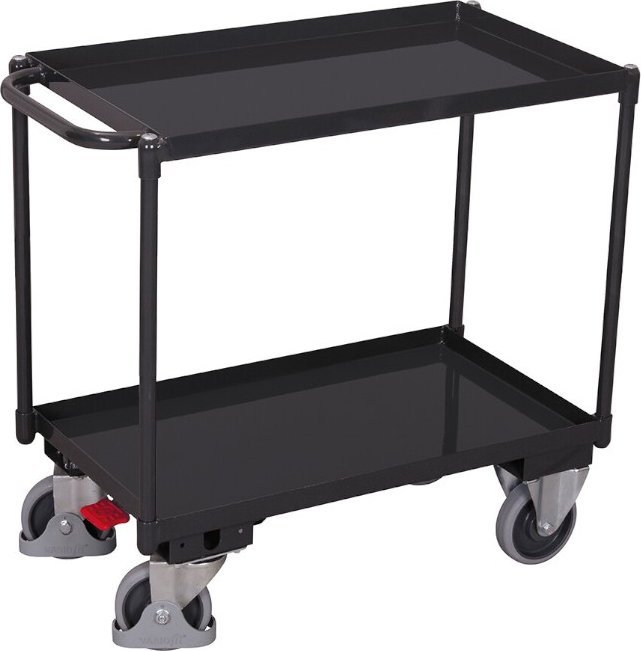 JetWorld Wózek półkowy, 2 platformy użytkowe, 985 x 500 x 910 mm wys. nośność 250 kg (kolor antracytowy)