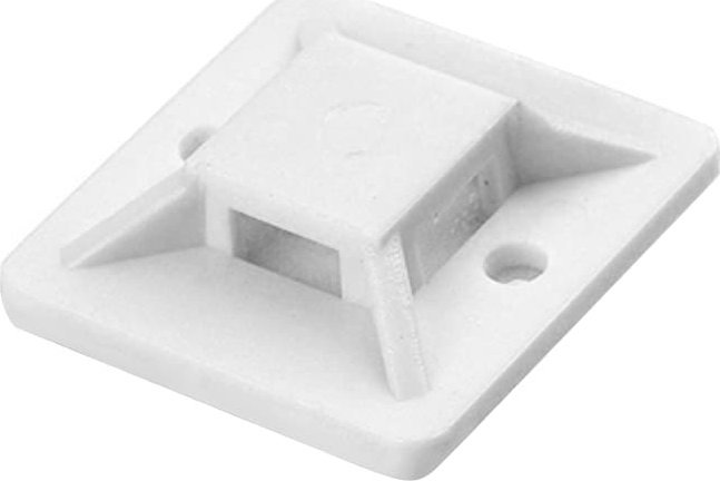 Organizer Orno Uchwyt opaski kablowej, samoprzylepny, 30x30 mm, biały, 10 sztuk