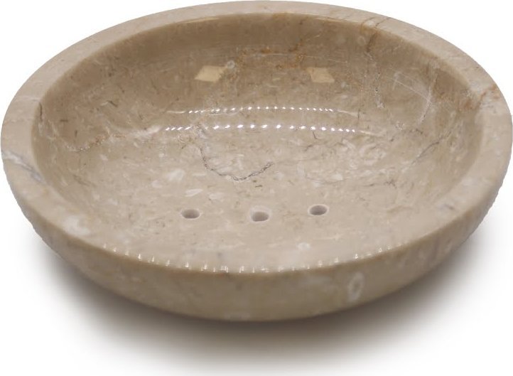 Art-Pol Kamienna mydelniczka - Miodowy Marmur gładka