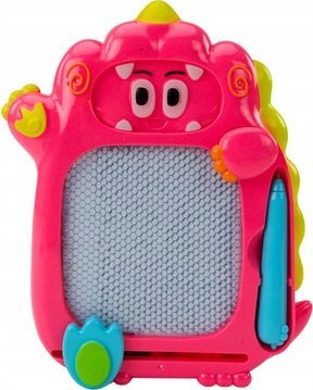 LeanToys Tablica Do Rysowania Gra Kieszonkowa 2w1 Dinozaur Różowy