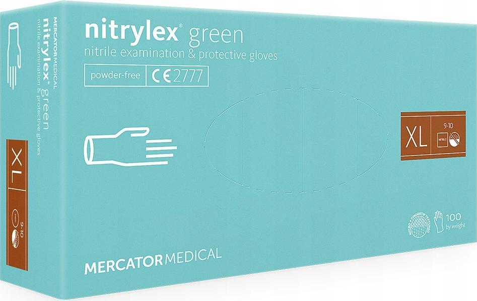 Mercator Medical Rękawice nitrylowe nitrylex green XL 100 szt () - RD30138005