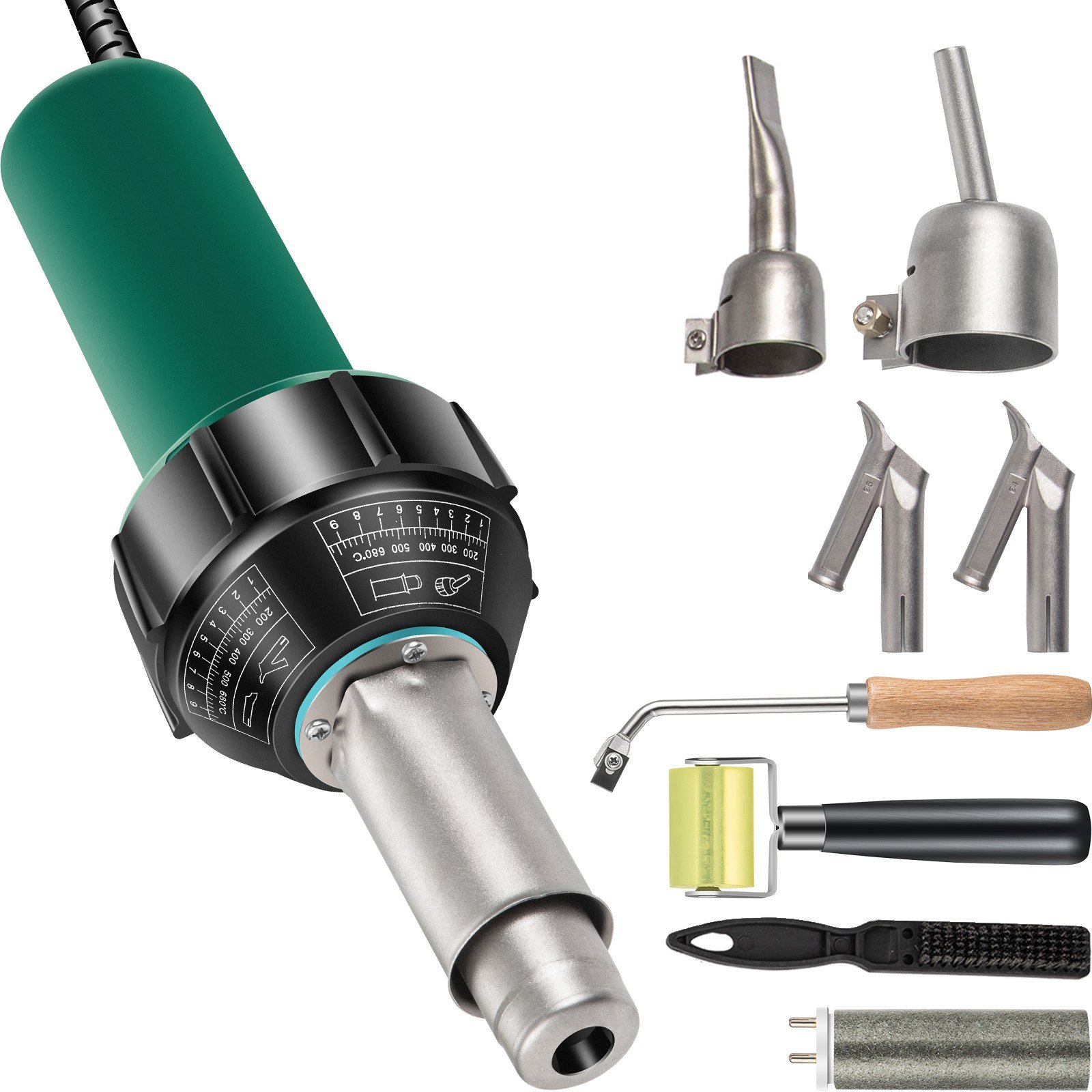 Zgrzewarka do folii PVC 1600W z regulacją temp. zestaw 8 końcówek 220V