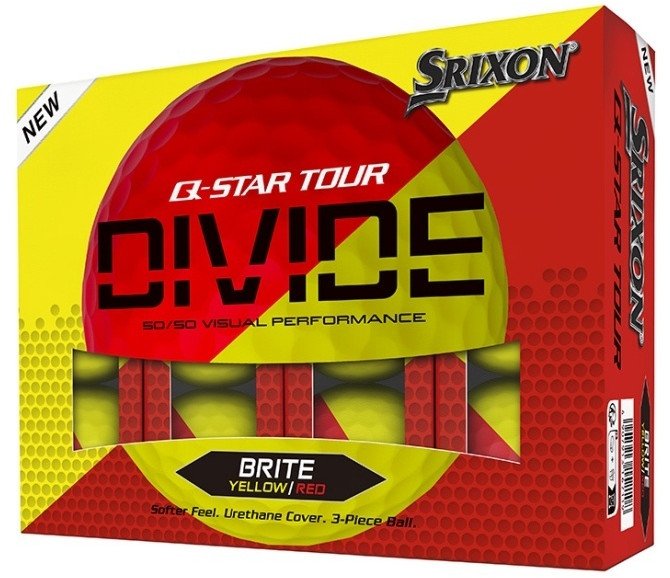 Piłki golfowe SRIXON Q-STAR TOUR DIVIDE2 żółto-czerwone, 12 szt