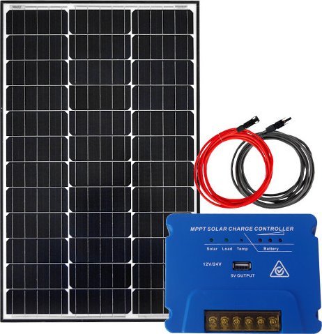 Ładowarka solarna . Zestaw solarny 75W Mono MPPT 15A 2xUSB