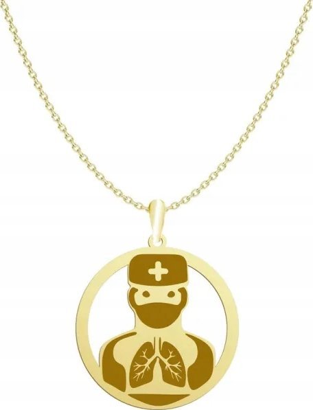 Radziszewska Jewellery Pulmonolog Pozłacany Naszyjnik Lekarz GRAWER