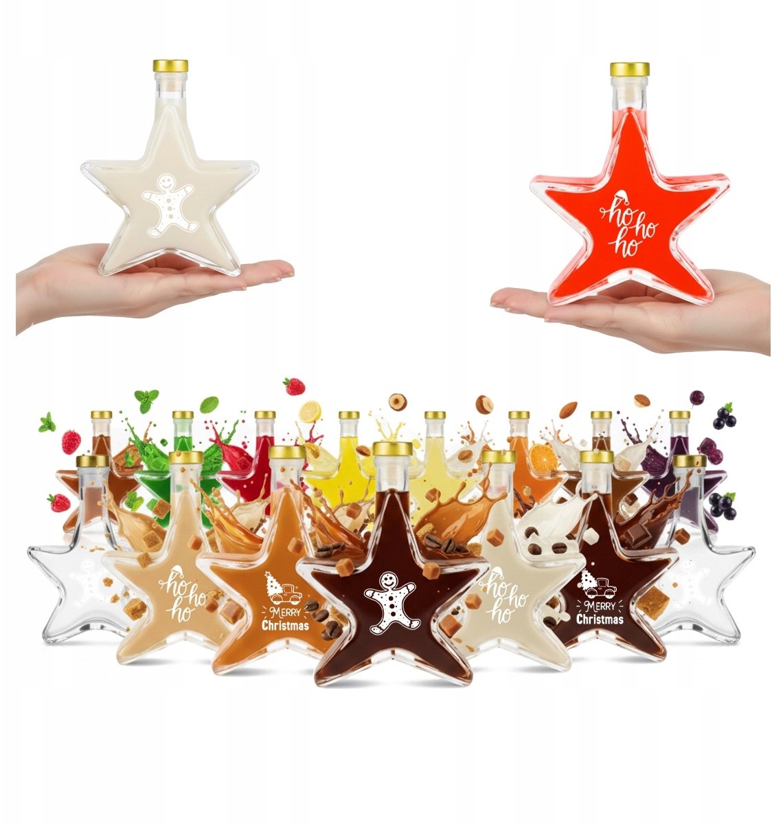 Bimberek 20x Butelki GWIAZDKA 200ml Z NADRUKIEM na nalewki likier wino