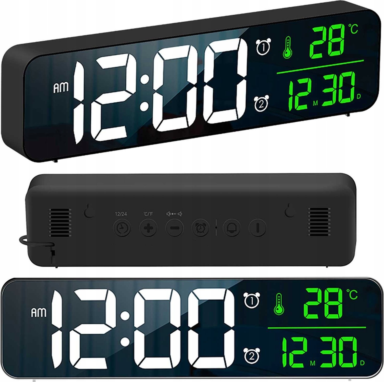 ZEGAR ELEKTRONICZNY Z WYŚWIETLACZEM LCD 3888 czarny