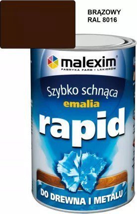 MALEXIM SZYBKO SCHNĄCA EMALIA ALKIDOWA RAPID BRĄZOWY 8016 0.7L (1 SZT)