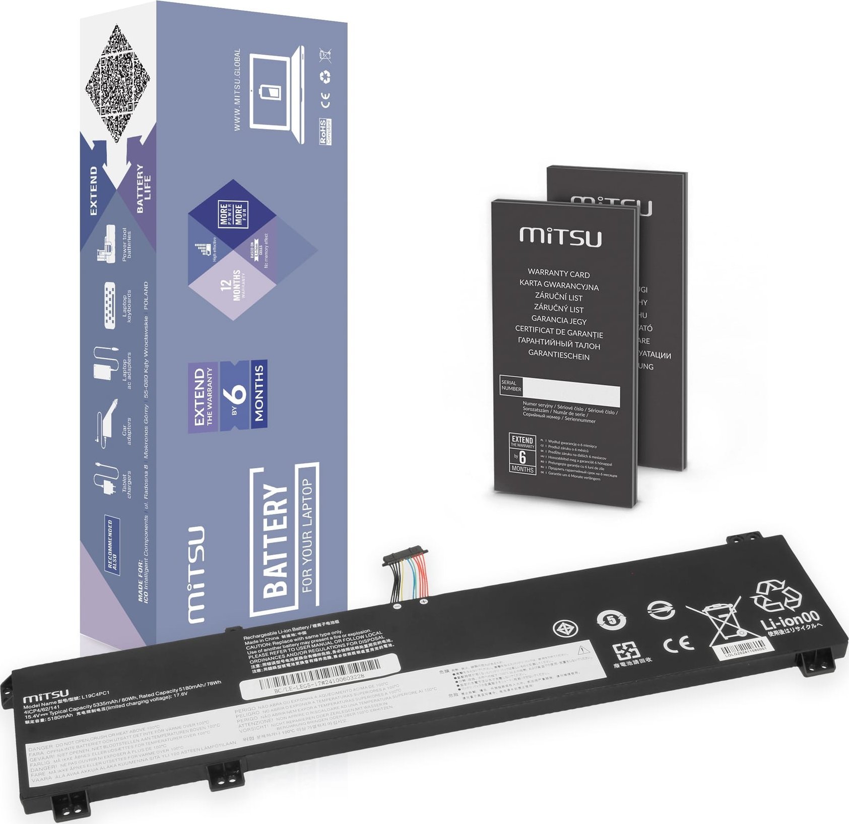 Bateria Mitsu do Lenovo Legion 5 17ARH05H, 7 15IMH05