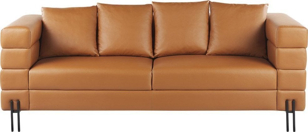 Beliani Sofa 3-osobowa ekoskóra brązowa GRANNA!
