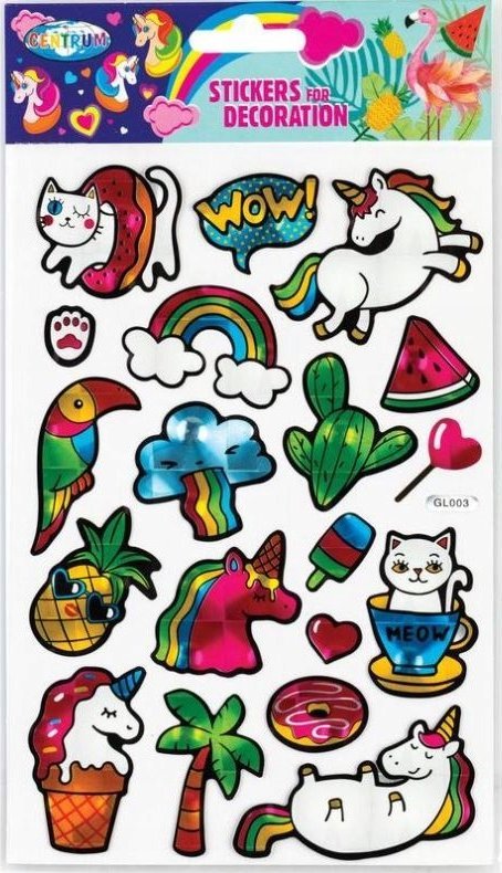 Centrum Naklejki dekoracyjne 40x43mm i 15x15mm CENTRUM 80537 mix