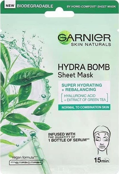Garnier Skin Active Ultra Hydrating Rebalancing Tissue Mask nawilżajaca maskabz ekstraktem z zielonej herbaty