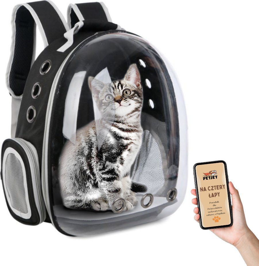Plecak transporter dla kota i psa przezroczysty
