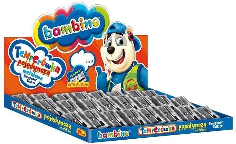 St-Majewski Temperówka pojedyncza metalowa (24szt) BAMBINO