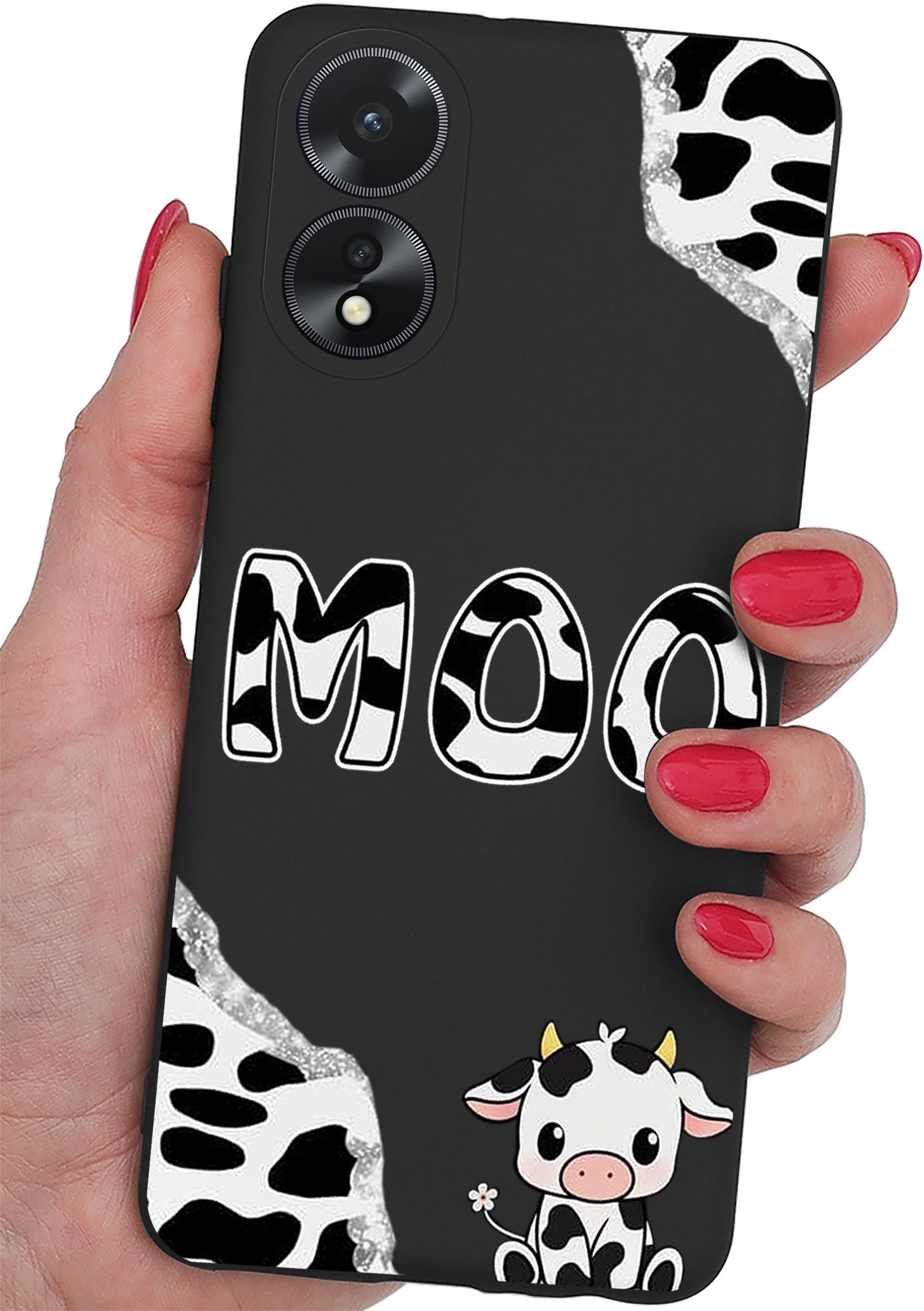 ETUI do Oppo A38 4G WZORY |SILIKONOWE MATT CASE + SZKŁO 9H