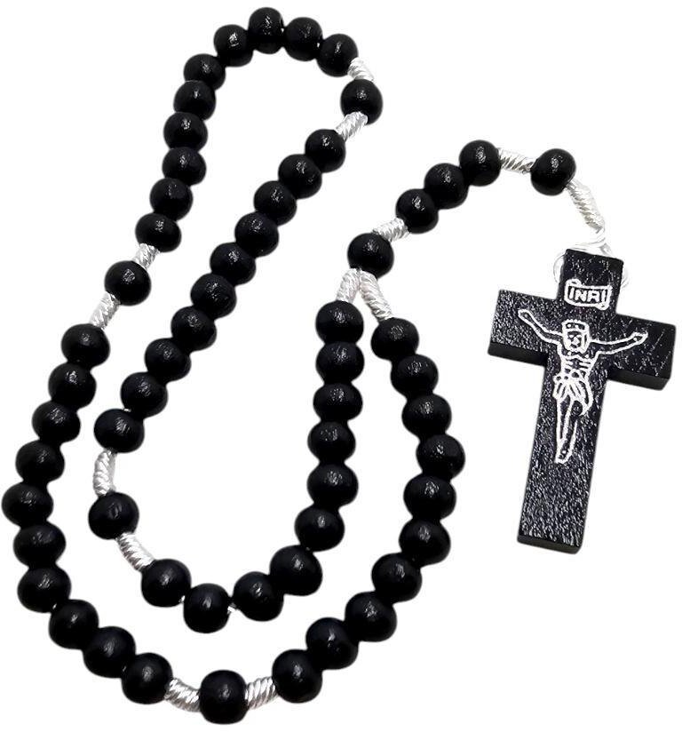 Różaniec drewniany czarny