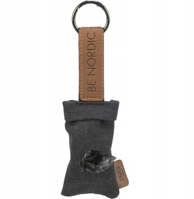 Trixie BE NORDIC pojemnik na woreczki na odchody, imitacja skóry, czarny, zaw. 1 rolkę/20 worków