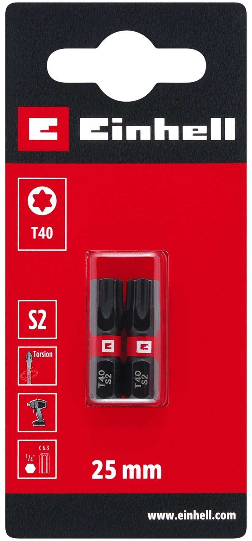 BITY PODWÓJNIE SKRĘTNE T40 S2 25MM 2 SZT. 49131120