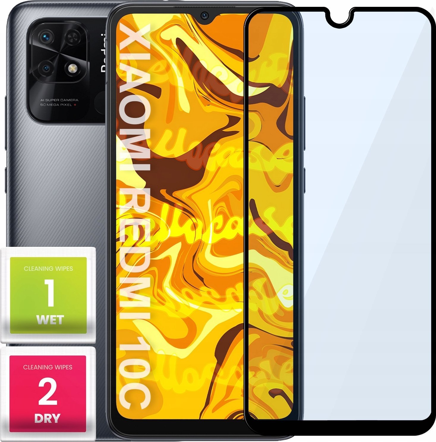 Hello Case SZKŁO HARTOWANE DO XIAOMI REDMI 10C PEŁNE NA CAŁY EKRAN SZKIEŁKO OCHRONNE