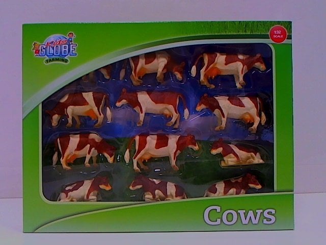 Figurka Hipo Krowy brązowo-białe 12 sztuk