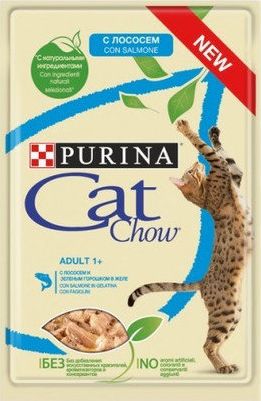 Nestle PURINA CAT CHOW sasz.85g ŁOSOŚ FASOLKA W GALARETCE