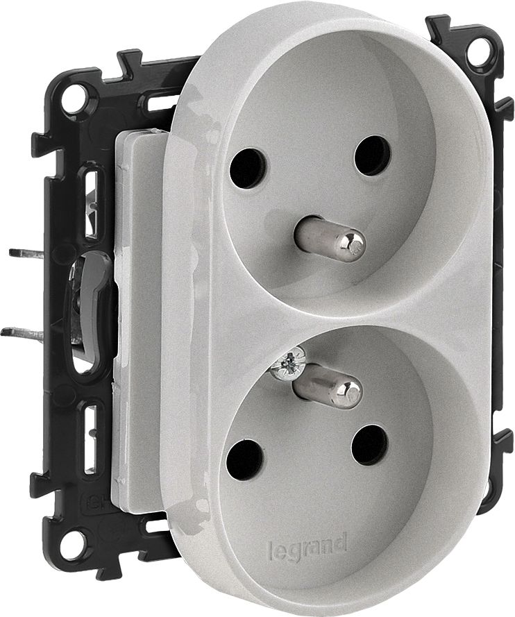 Legrand Gniazdo podwójne Valena Life 16A aluminium (753390)