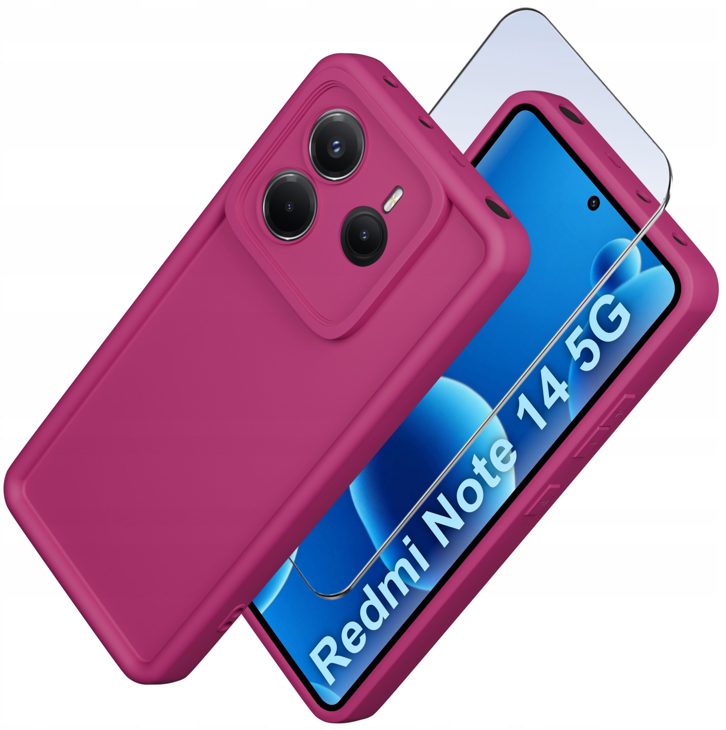 Etui do Xiaomi Redmi Note 14 5G silikonowe MATOWE + Szkło 9H