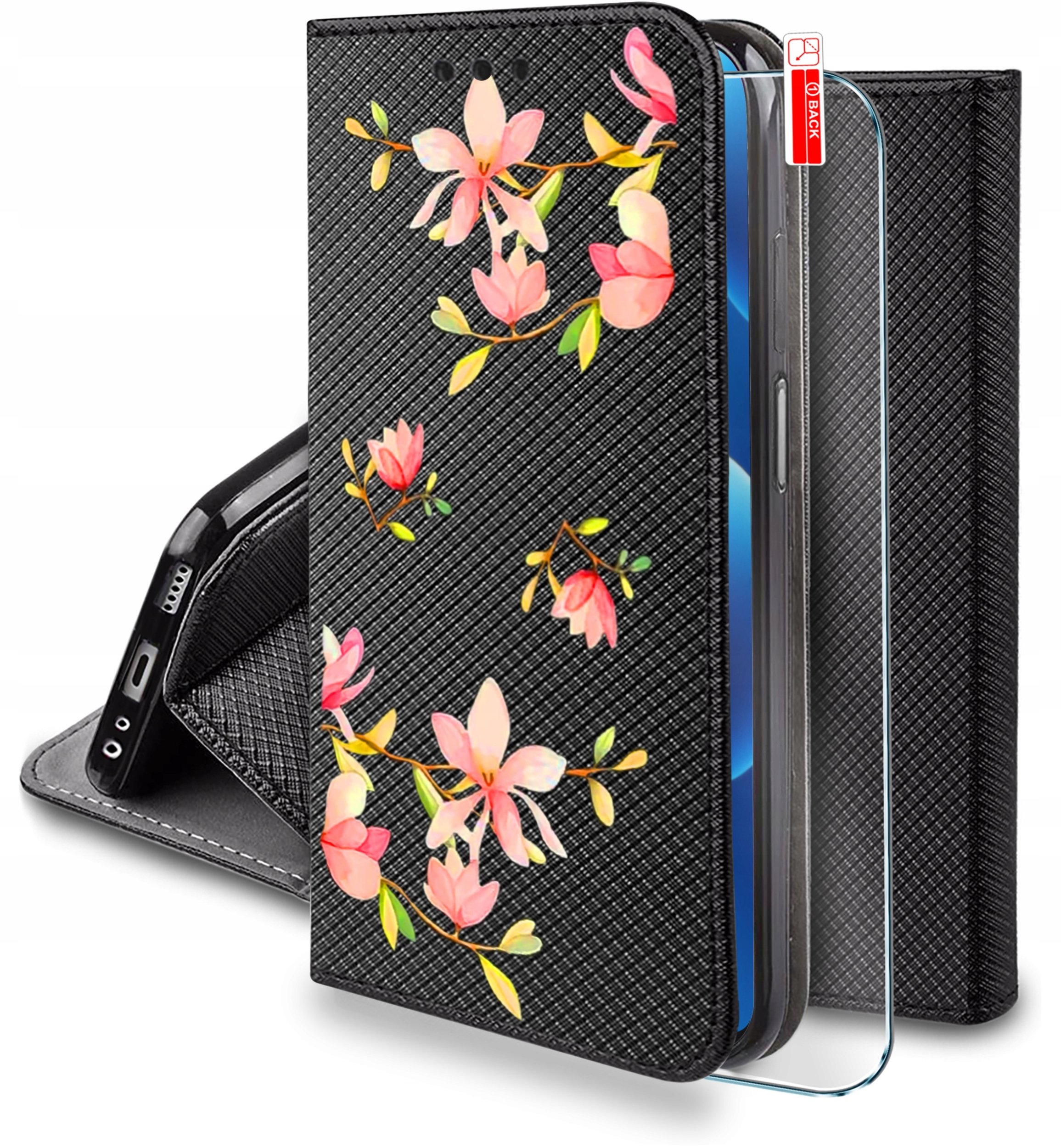 Etui do Samsung A06 MAGNET WZORY CASE PORTFEL + SZKŁO 9H