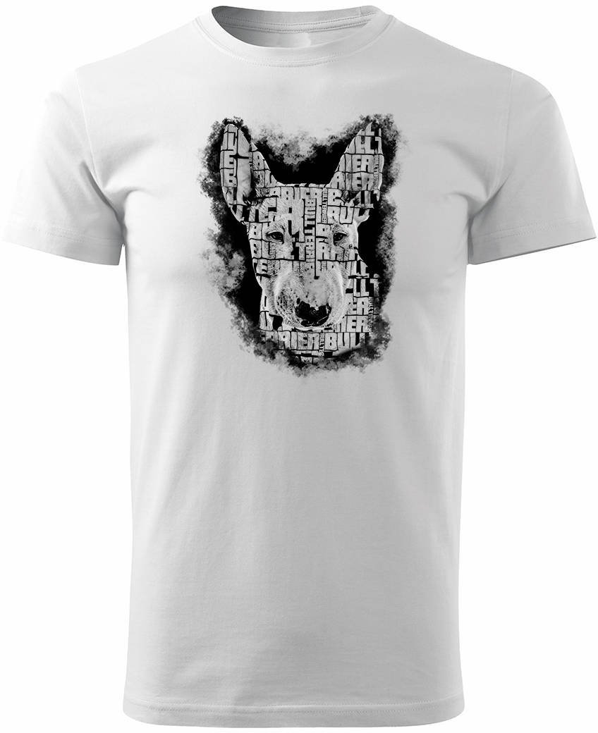 Koszulka z bulterierem bulterier bull terrier męska biała REGULAR XL