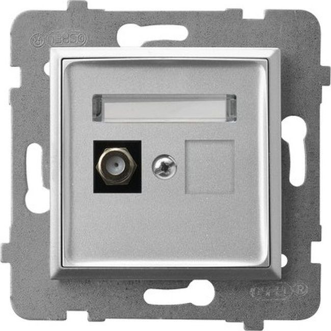 Ospel ARIA Gniazdo antenowe typu F pojedyncze srebro GPA-1UF/m/18