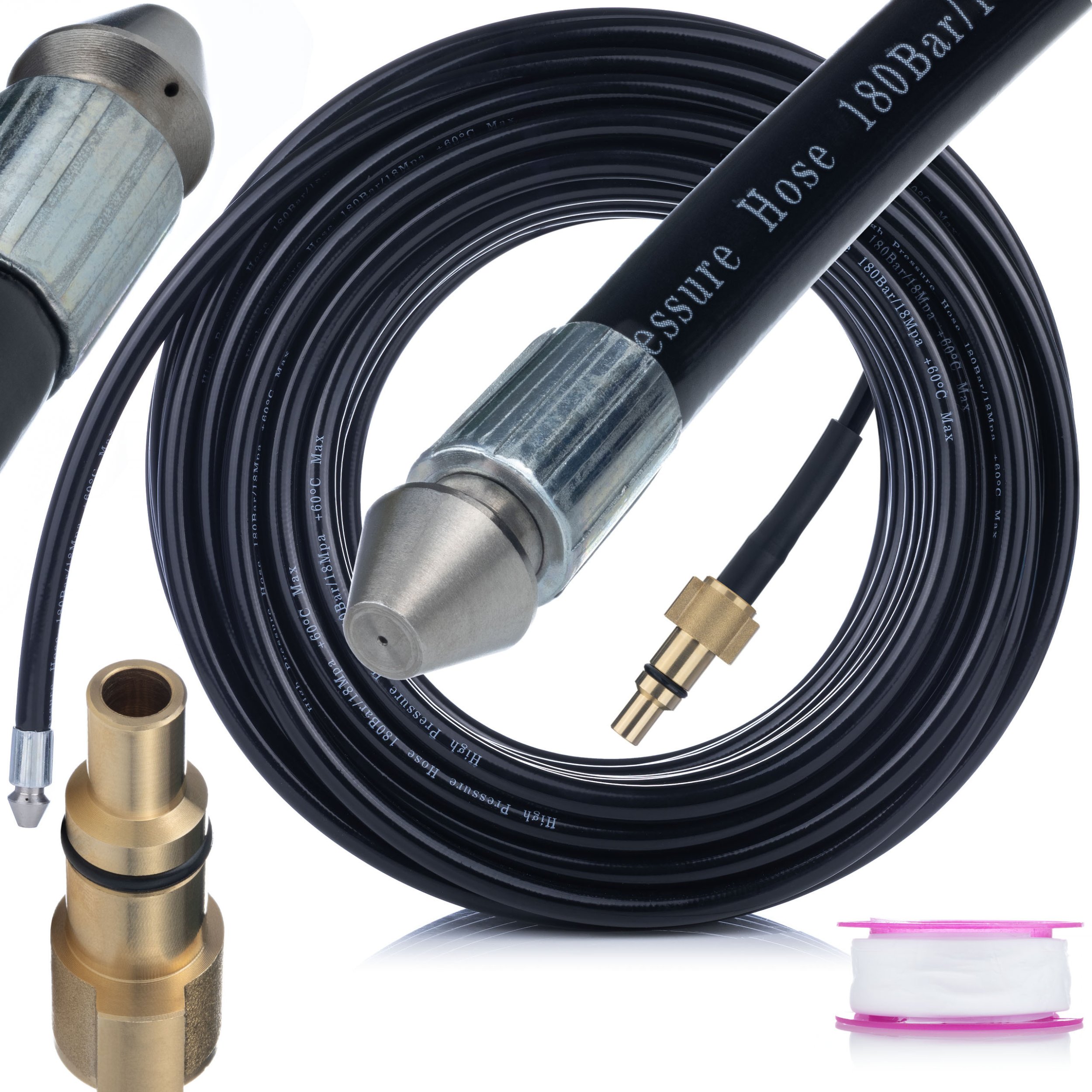 WĄŻ DO CZYSZCZENIA KANALIZACJI KANALIZACYJNY 25M LAVOR PARKSIDE PHD DYSZA