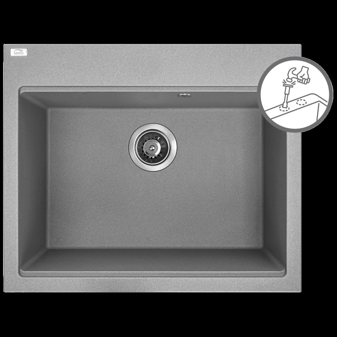 Zlewozmywak Laveo LAVEO Tau SBT_5106 zlewozmywak Szary 1-komorowy