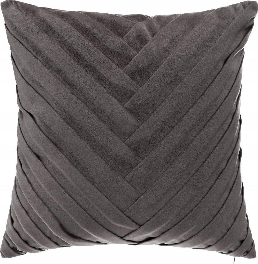 Atmosphera Poduszka dekoracyjna do salonu, sypialni, welurowa, kolor szary, 40 x 40 cm