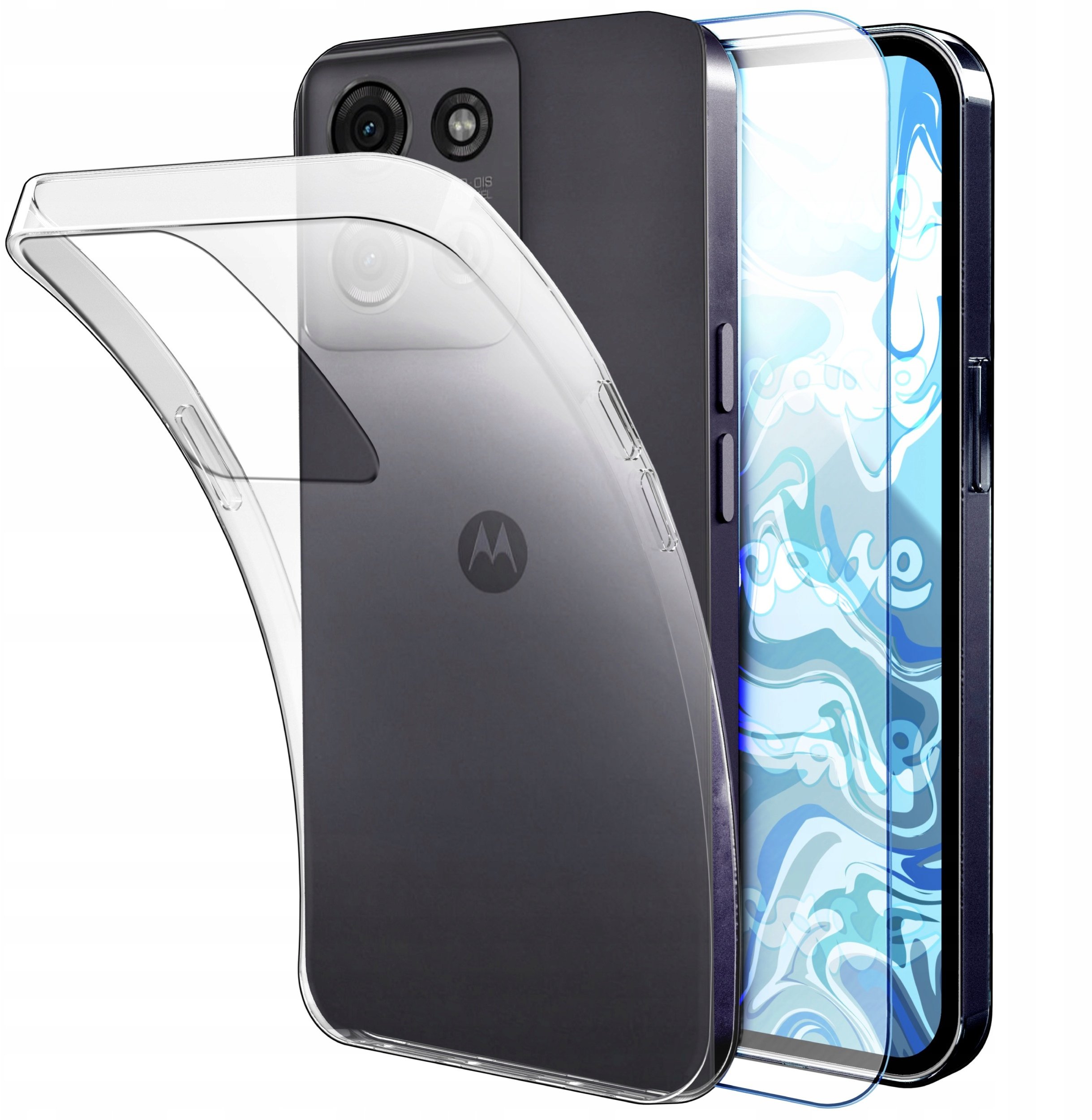 Etui Do Motorola Moto G75 5G (Przezroczyste, Silikonowe, Ochronne) Szkło