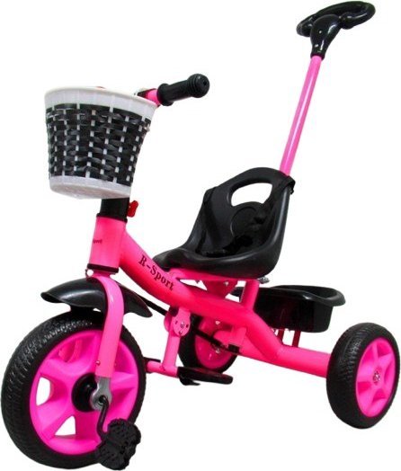 Rowerek Trójkołowy T8 różowy z rączką Koła EVA Pchacz
