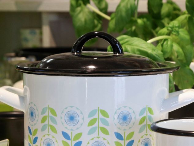 POKRYWA EMALIOWANA 20CM CZARNA