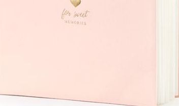 Party Deco Księga Gości z napisem For sweet memories, pudrowy róż, 20,5x20,5cm, 22 kartki uniwersalny