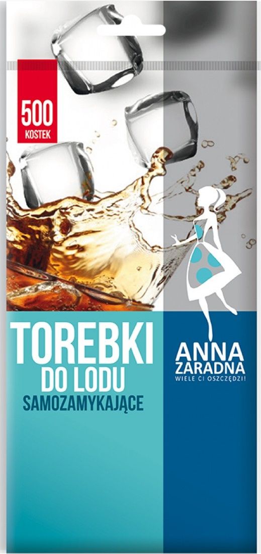 Anna Zaradna Torebki do lodu samozamykające ANNA ZARADNA, 500 kulek, bezbarwny