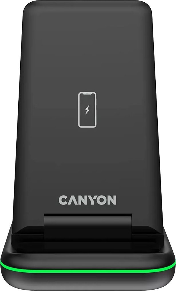 Ładowarka Canyon CANYON WS-304, Foldable 3in1 Wireless charger, with touch button for Running water light, Input 9V/2A, 12V/1.5AOutput 15W/10W/7.5W/5W
