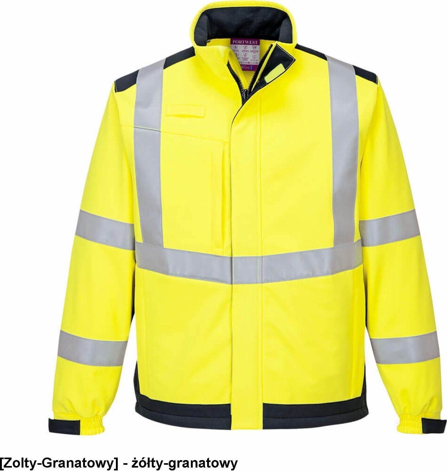 Portwest MV72 - Softshell Modaflame Multi Norm Arc - żółty-granatowy 4XL
