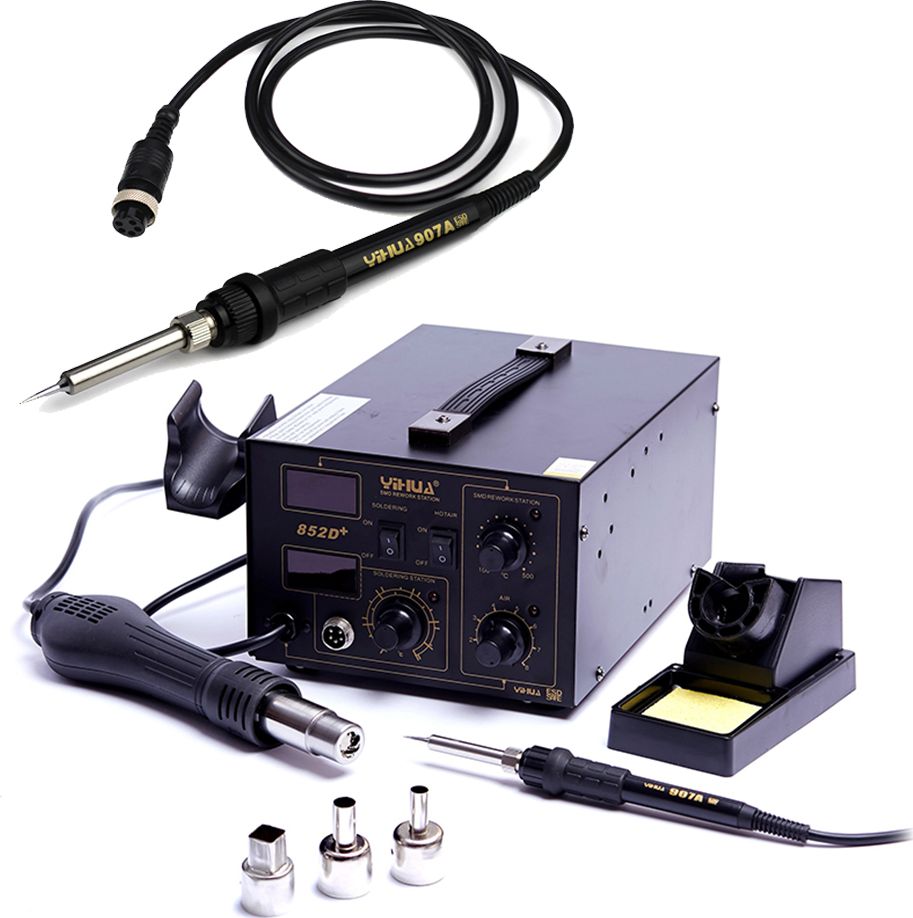 Techrebal Stacja lutownicza Yihua 852D+ + Zapasowa kolba 907A