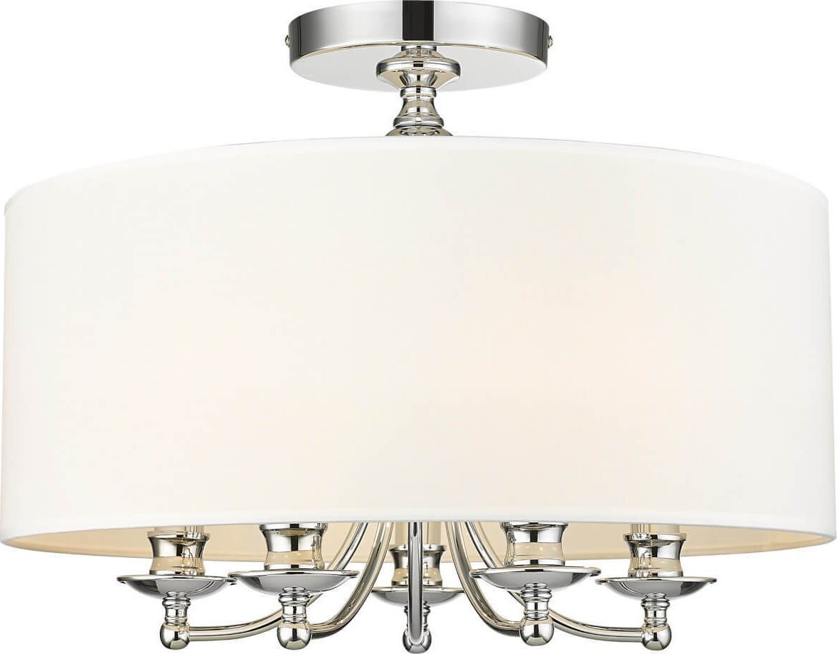 Lampa sufitowa Cosmolight Abażurowa lampa sufitowa Abu Dhabi salonowa biała chrom