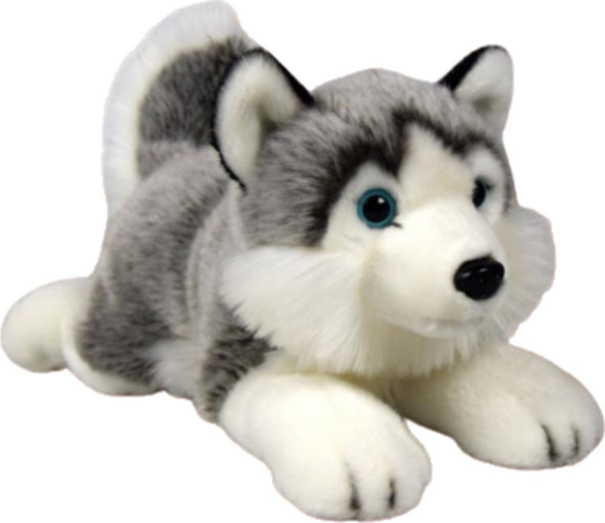 Dubi Maskotka Pies Husky Leżący Pluszak 34cm Miękka Przytulanka Miś Piesek