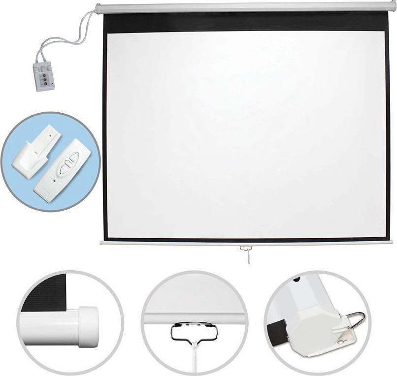 Ekran do projektora Jago JAGO Ekran do projektora z pilotem, 203 x 203 cm