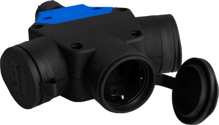 TP Electric Jednofazowe gniazdo trójdrożne 3x16A 230V schuko IP44 rozgałęźnik TpE 7617